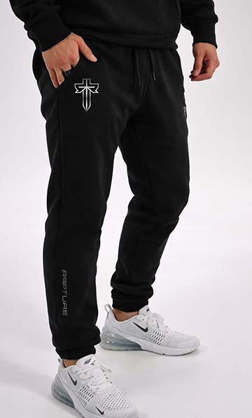 Black “Rapture” Reflective sweat pants Front