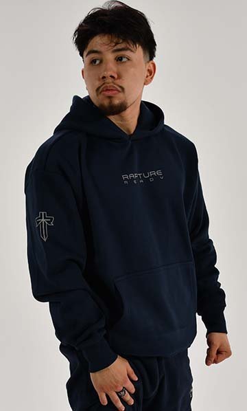 Blue “Rapture” Reflective Hoodie Back