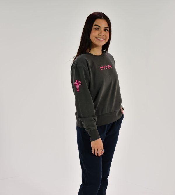 Grey “Hot Pink” Sweat Shirt Back