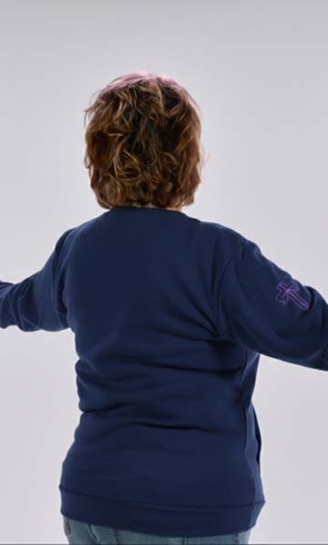 Beige” Lavender” Pocket Sweat Shirt - Back