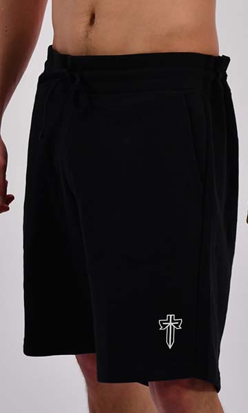Black jogger shorts