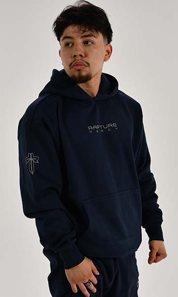 Blue “Rapture” Reflective Hoodie - Back